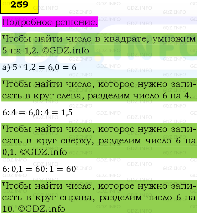 Фото подробного решения: Номер №259 из ГДЗ по Математике 6 класс: Виленкин Н.Я.