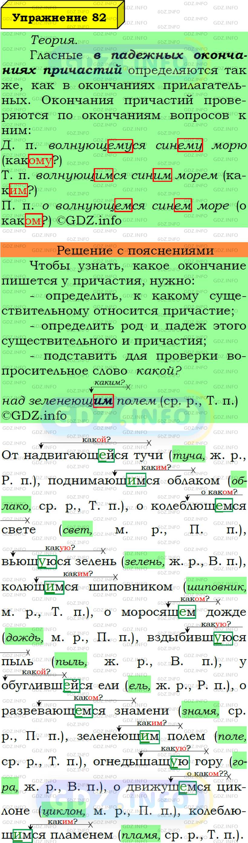 Номер №82 - ГДЗ по Русскому языку 7 класс: Ладыженская Т.А.