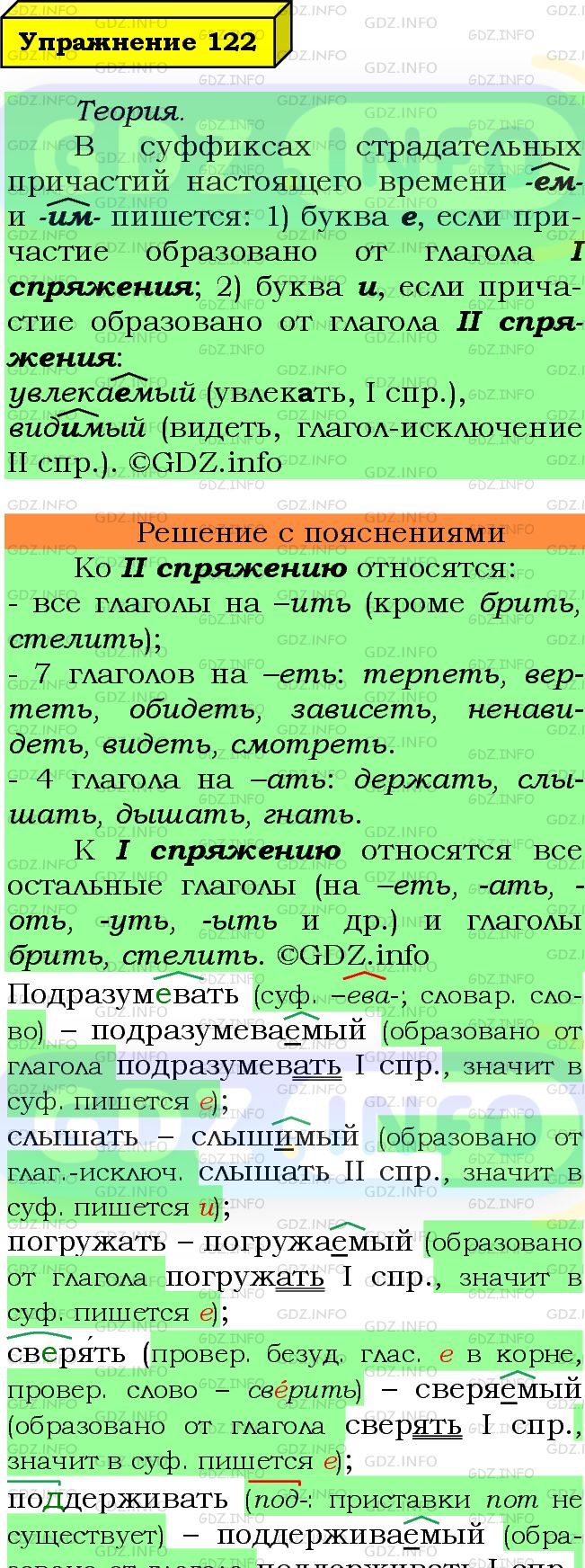 Фото подробного решения: Номер №122 из ГДЗ по Русскому языку 7 класс: Ладыженская Т.А.