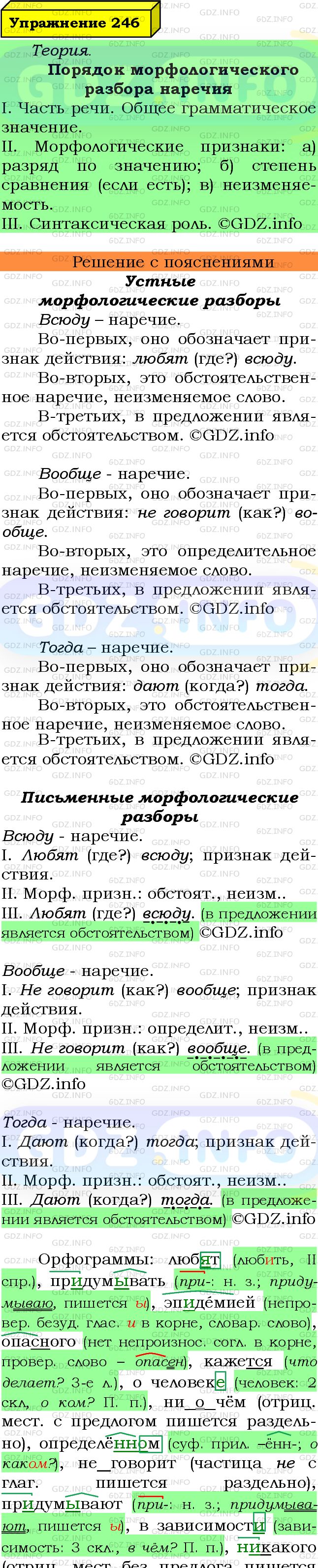 Фото подробного решения: Номер №246 из ГДЗ по Русскому языку 7 класс: Ладыженская Т.А.