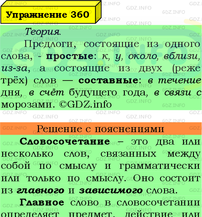Фото подробного решения: Номер №360 из ГДЗ по Русскому языку 7 класс: Ладыженская Т.А.