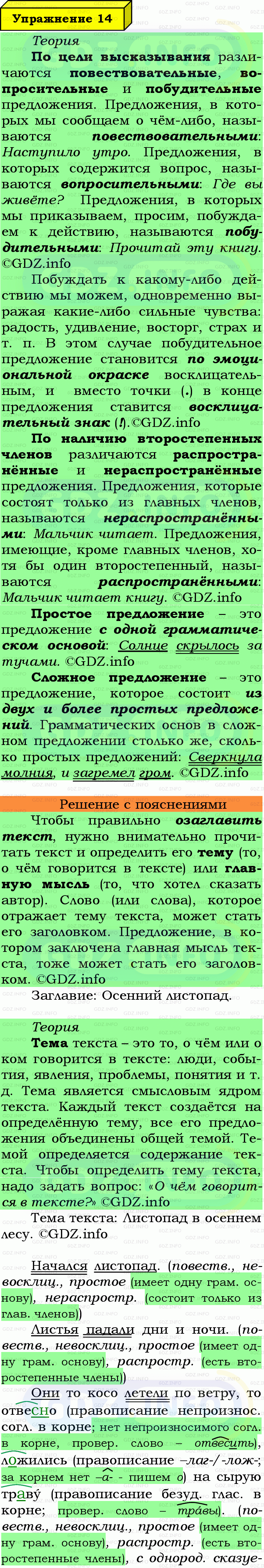 Фото подробного решения: Номер №14 из ГДЗ по Русскому языку 7 класс: Ладыженская Т.А. Фото подробного решения: Номер №14 из ГДЗ по Русскому языку 7 класс: Ладыженская Т.А.