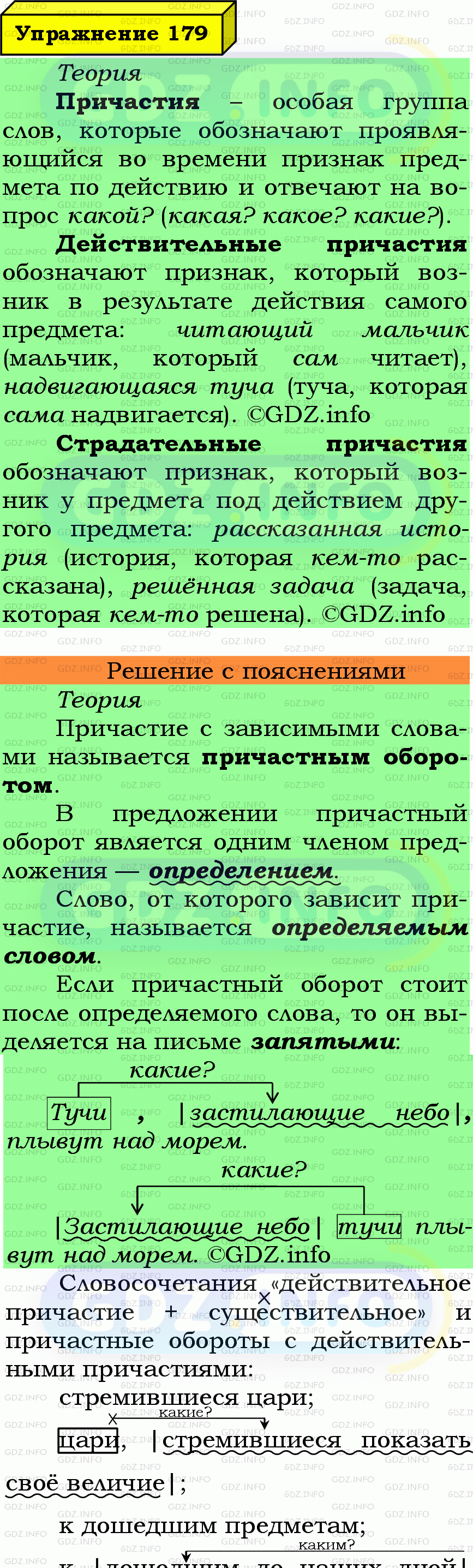 Фото подробного решения: Номер №179 из ГДЗ по Русскому языку 7 класс: Ладыженская Т.А.