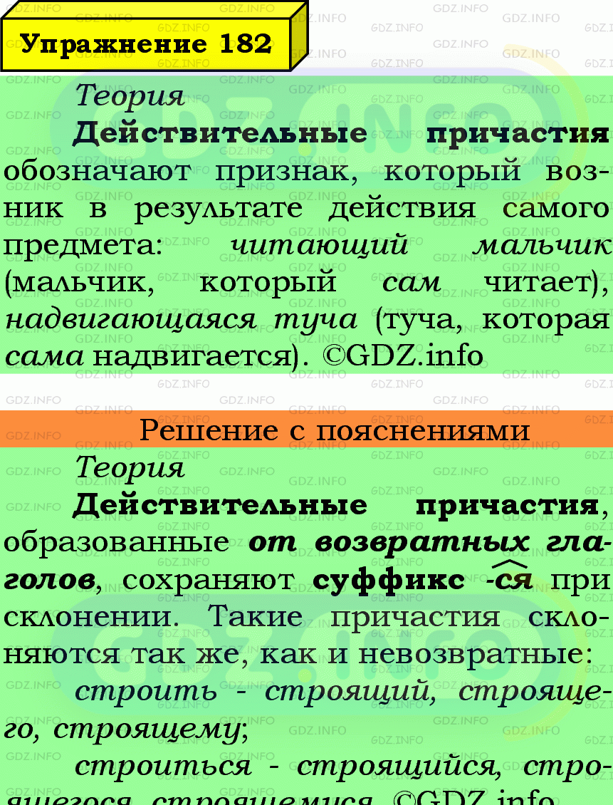 Фото подробного решения: Номер №182 из ГДЗ по Русскому языку 7 класс: Ладыженская Т.А.