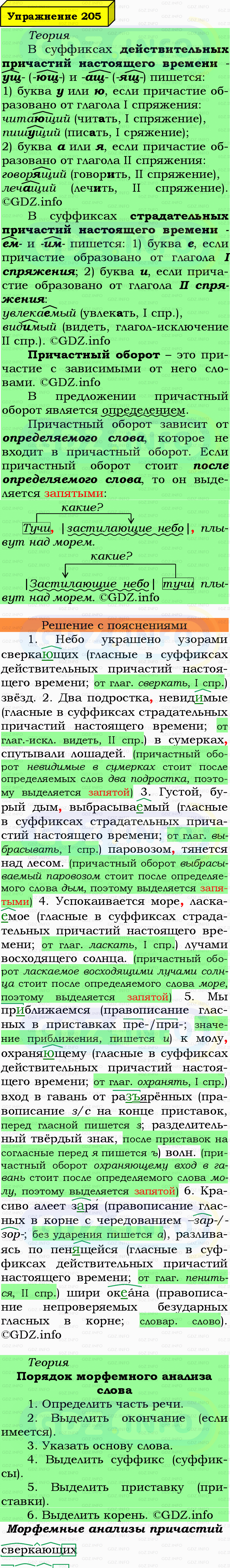 Фото подробного решения: Номер №205 из ГДЗ по Русскому языку 7 класс: Ладыженская Т.А. Фото подробного решения: Номер №205 из ГДЗ по Русскому языку 7 класс: Ладыженская Т.А.