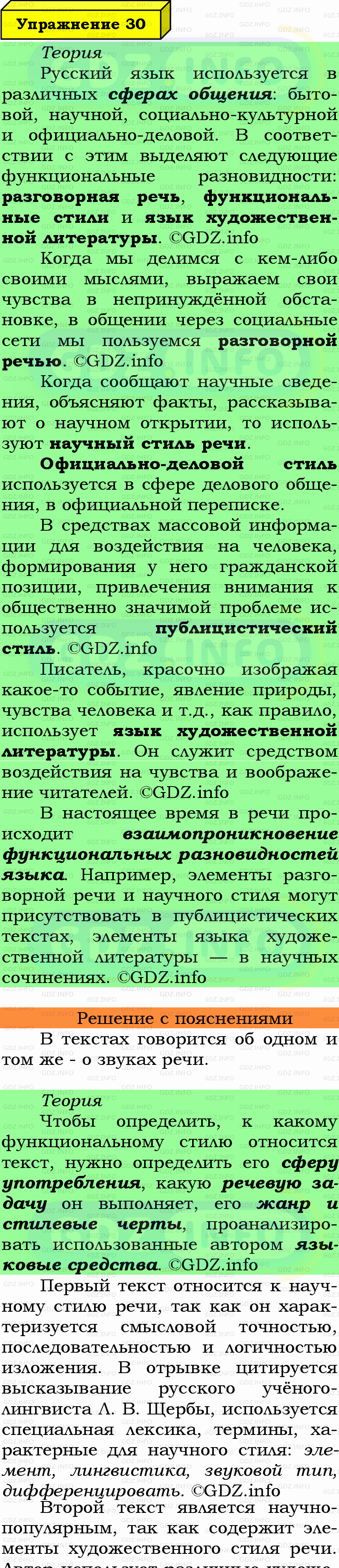 Фото подробного решения: Номер №30 из ГДЗ по Русскому языку 7 класс: Ладыженская Т.А. Фото подробного решения: Номер №30 из ГДЗ по Русскому языку 7 класс: Ладыженская Т.А.