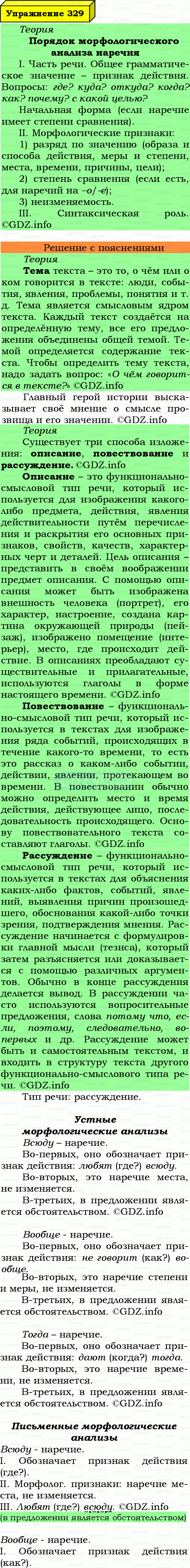 Фото подробного решения: Номер №329 из ГДЗ по Русскому языку 7 класс: Ладыженская Т.А. Фото подробного решения: Номер №329 из ГДЗ по Русскому языку 7 класс: Ладыженская Т.А.