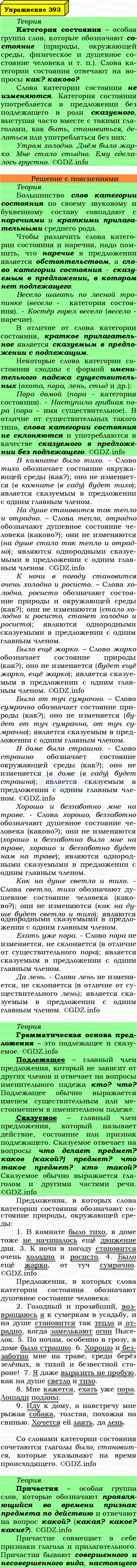 Фото подробного решения: Номер №393 из ГДЗ по Русскому языку 7 класс: Ладыженская Т.А. Фото подробного решения: Номер №393 из ГДЗ по Русскому языку 7 класс: Ладыженская Т.А.
