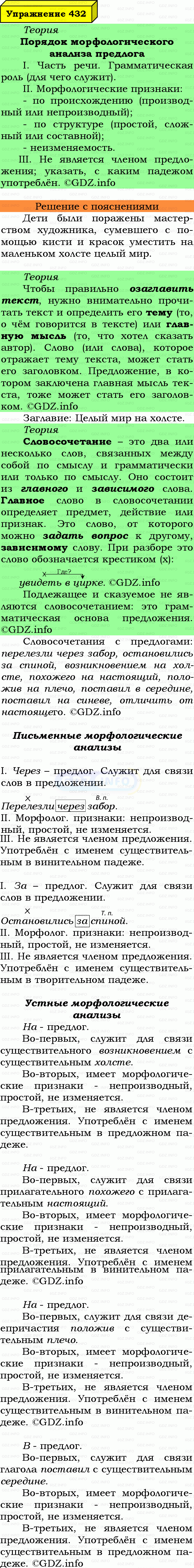 Фото подробного решения: Номер №432 из ГДЗ по Русскому языку 7 класс: Ладыженская Т.А. Фото подробного решения: Номер №432 из ГДЗ по Русскому языку 7 класс: Ладыженская Т.А.