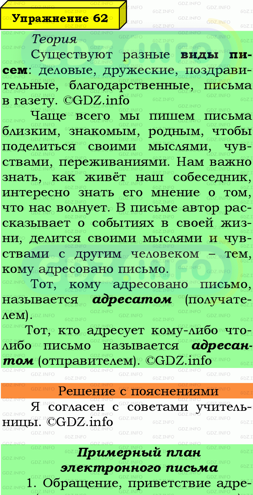 Фото подробного решения: Номер №62 из ГДЗ по Русскому языку 7 класс: Ладыженская Т.А.