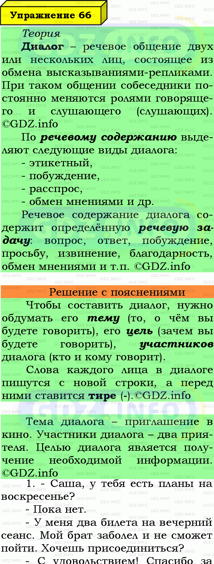 Фото подробного решения: Номер №66 из ГДЗ по Русскому языку 7 класс: Ладыженская Т.А.