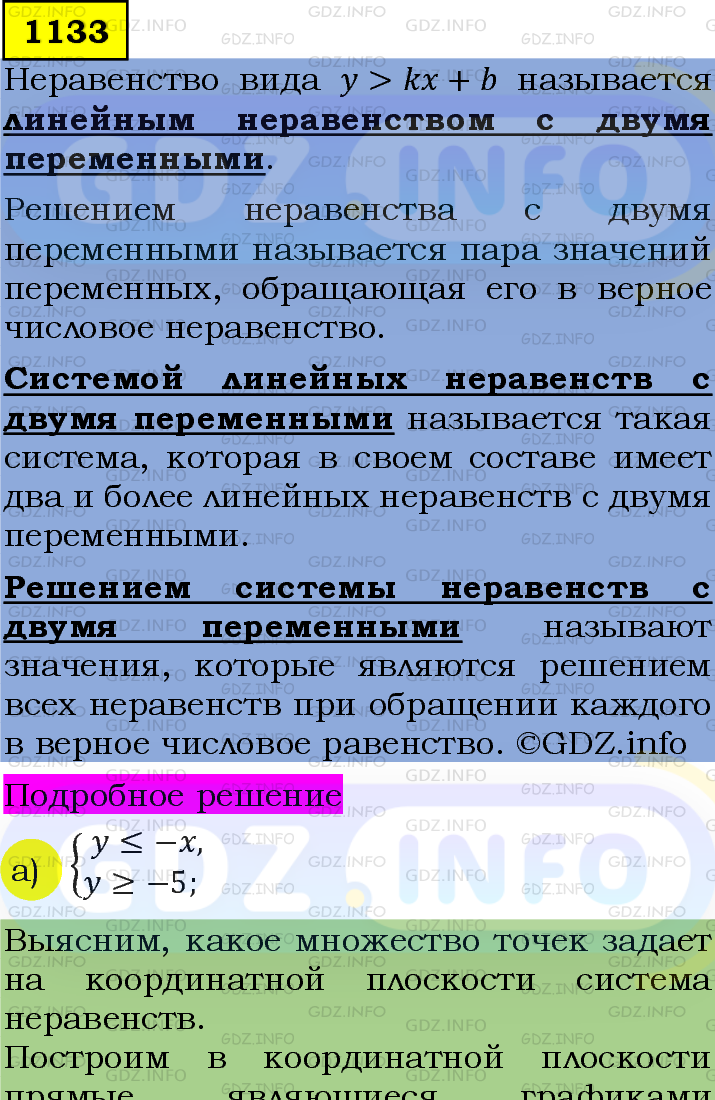 Фото подробного решения: Номер задания №1133 из ГДЗ по Алгебре 7 класс: Макарычев Ю.Н.