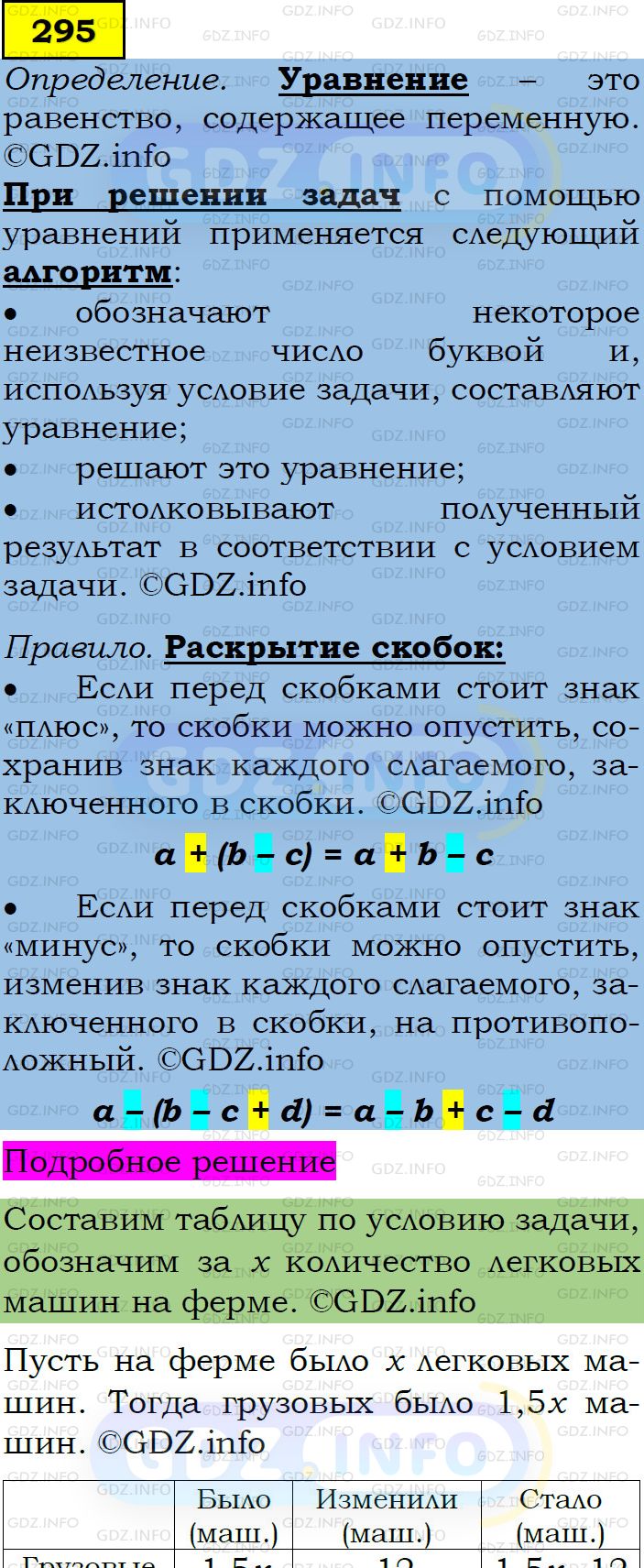 Фото подробного решения: Номер задания №295 из ГДЗ по Алгебре 7 класс: Макарычев Ю.Н.