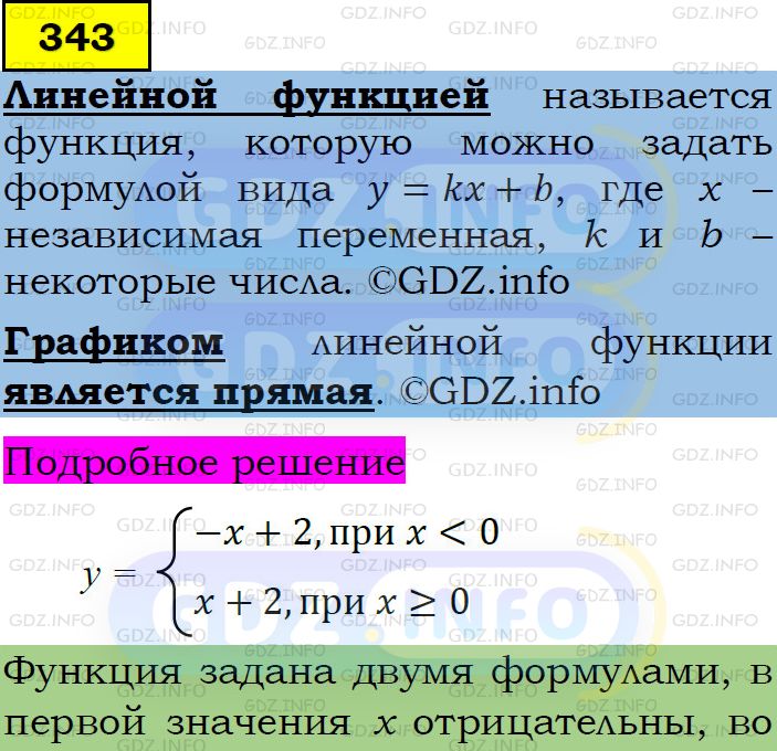 Фото подробного решения: Номер задания №343 из ГДЗ по Алгебре 7 класс: Макарычев Ю.Н.