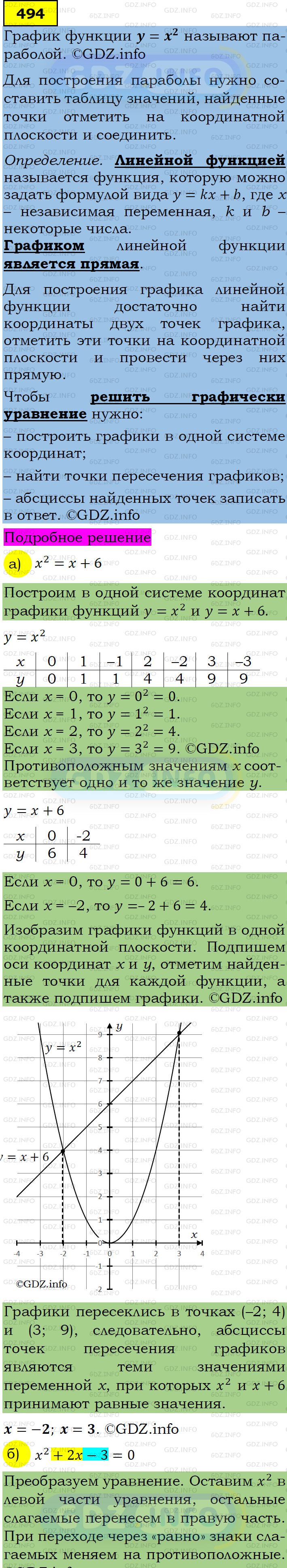 Номер задания №494 - ГДЗ по Алгебре 7 класс: Макарычев Ю.Н.
