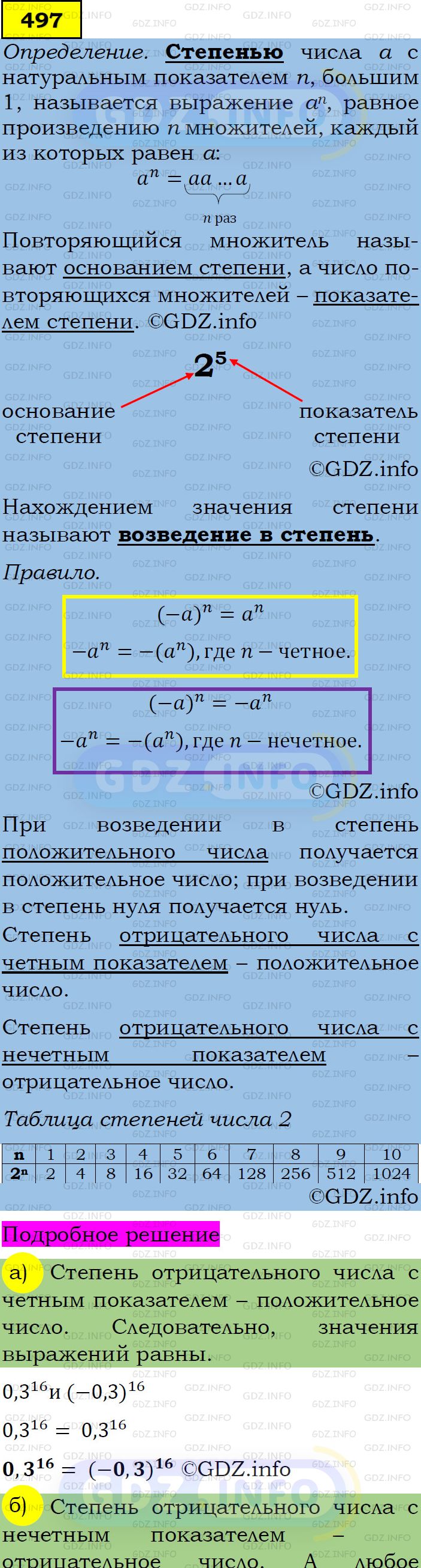 Фото подробного решения: Номер задания №497 из ГДЗ по Алгебре 7 класс: Макарычев Ю.Н.