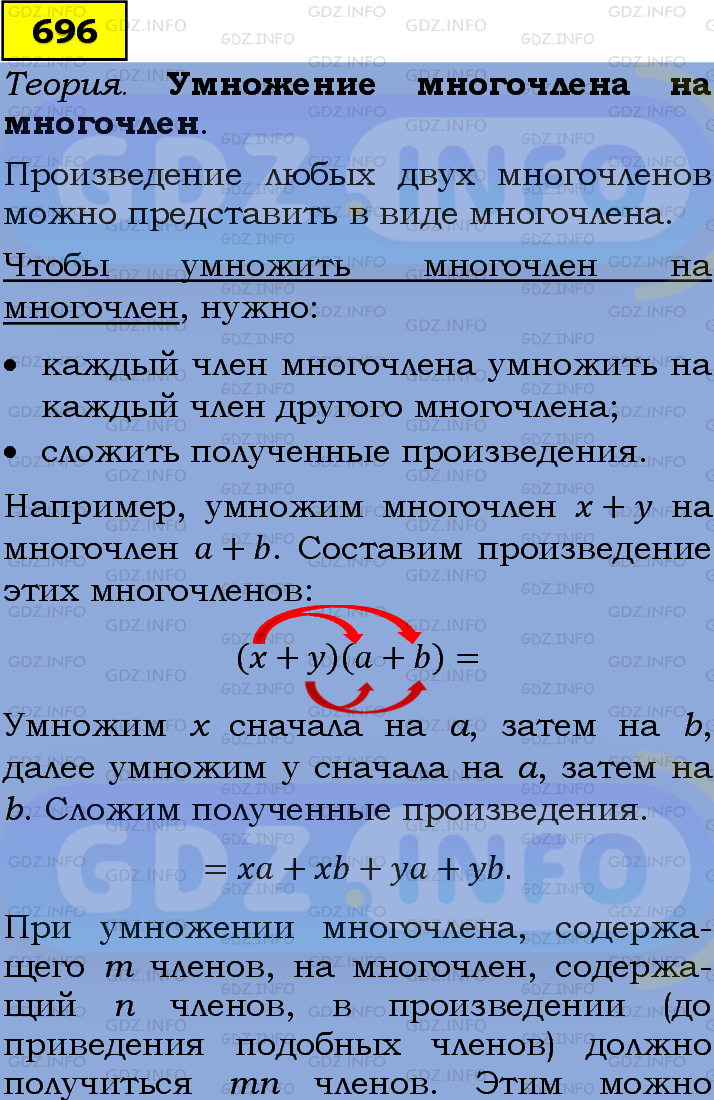 Фото подробного решения: Номер задания №696 из ГДЗ по Алгебре 7 класс: Макарычев Ю.Н.
