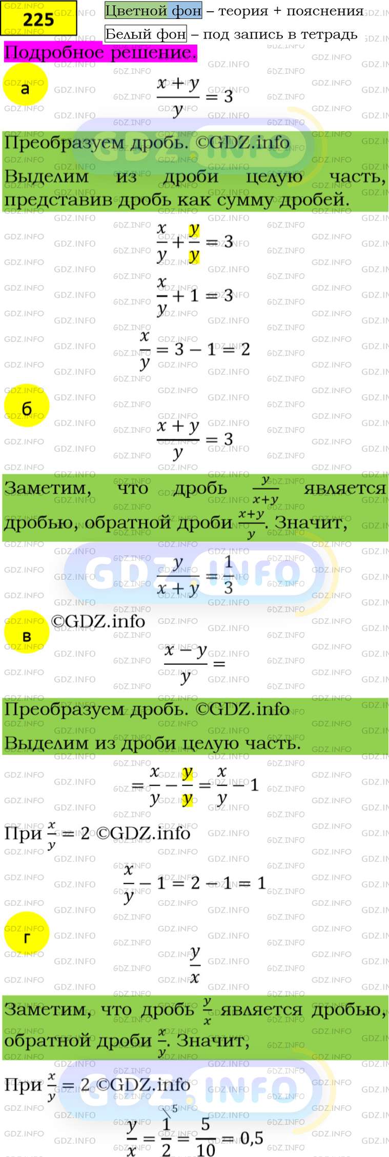 Фото решения 5: Номер задания №225 из ГДЗ по Алгебре 8 класс: Макарычев Ю.Н. г.