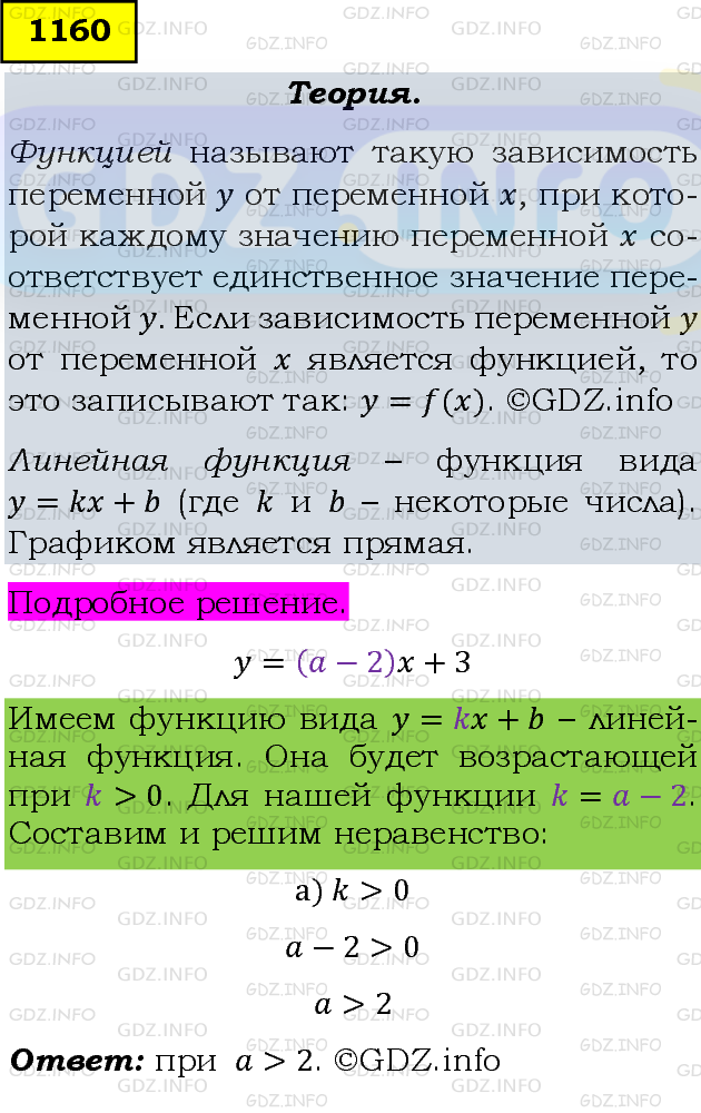 Фото подробного решения: Номер задания №1160 из ГДЗ по Алгебре 8 класс: Макарычев Ю.Н.