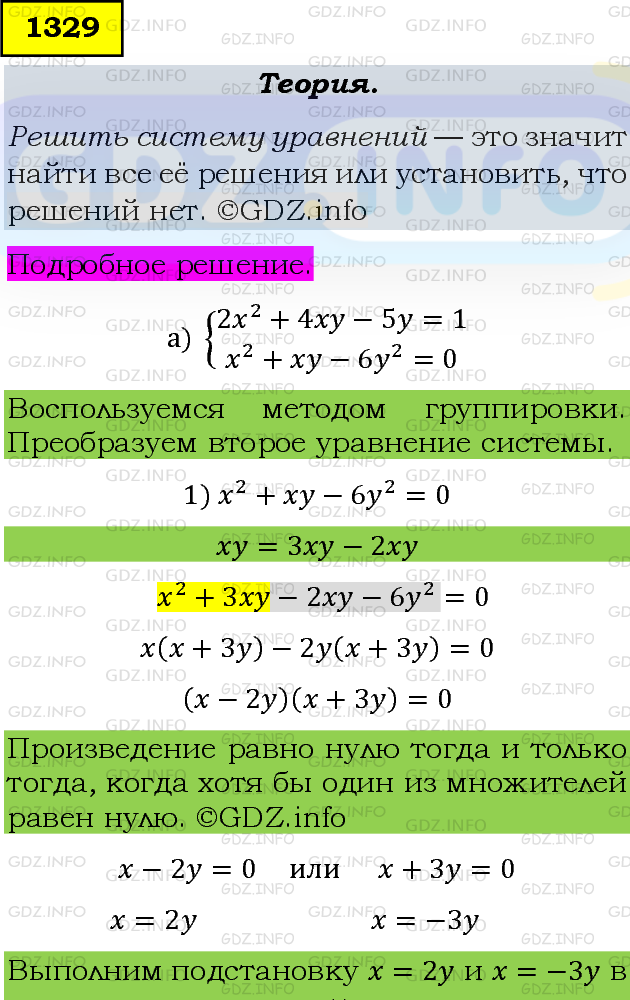 Фото подробного решения: Номер задания №1329 из ГДЗ по Алгебре 8 класс: Макарычев Ю.Н.