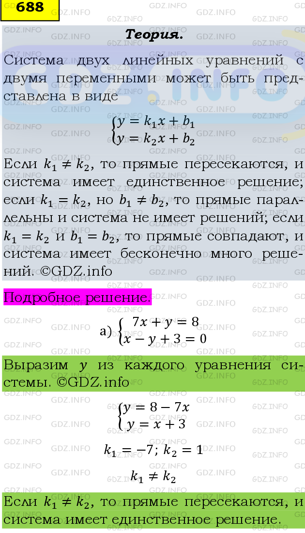 Фото подробного решения: Номер задания №688 из ГДЗ по Алгебре 8 класс: Макарычев Ю.Н.