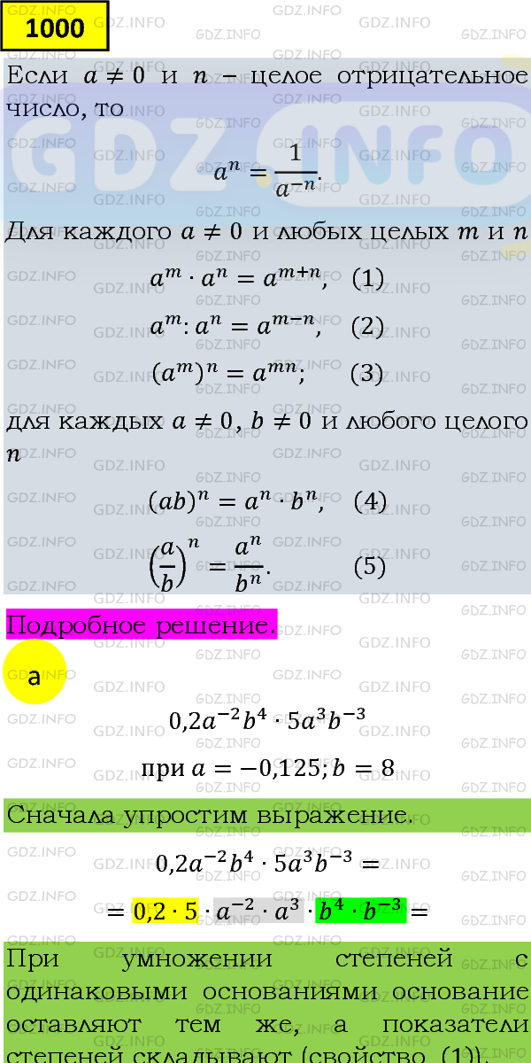 Фото подробного решения: Номер задания №1000 из ГДЗ по Алгебре 8 класс: Макарычев Ю.Н.