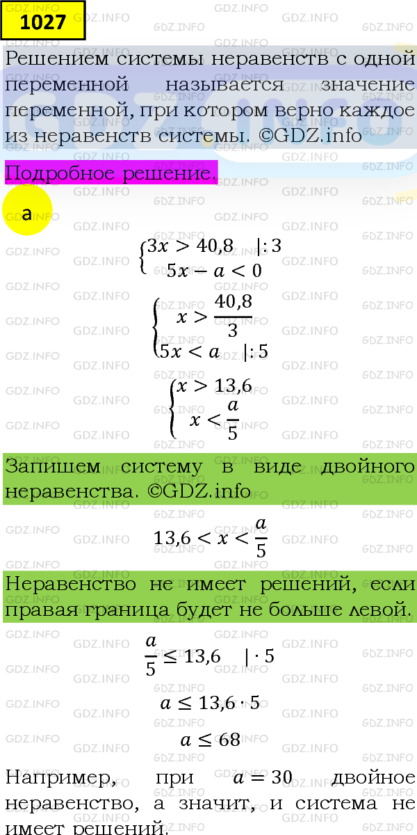 Фото подробного решения: Номер задания №1027 из ГДЗ по Алгебре 8 класс: Макарычев Ю.Н.