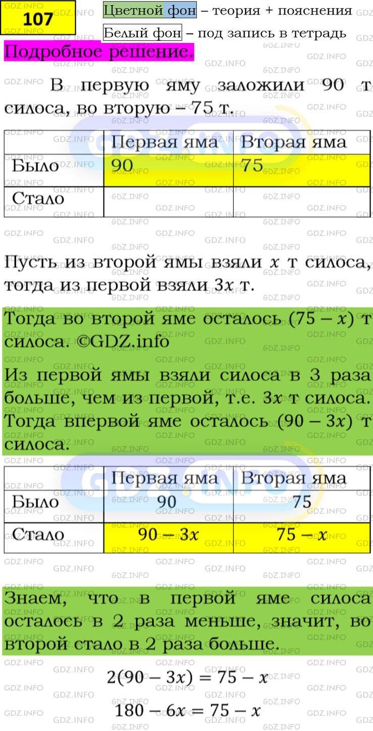 Фото подробного решения: Номер задания №107 из ГДЗ по Алгебре 8 класс: Макарычев Ю.Н.