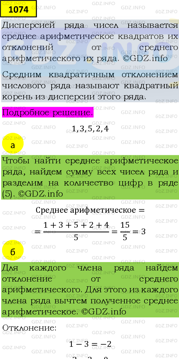 Фото подробного решения: Номер задания №1074 из ГДЗ по Алгебре 8 класс: Макарычев Ю.Н.