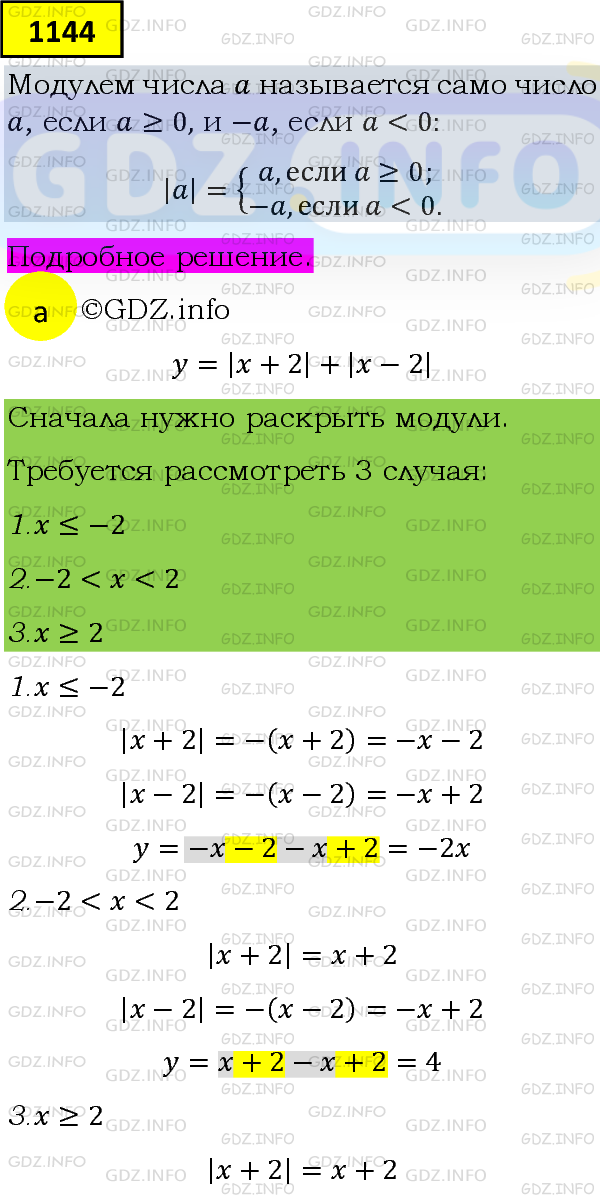Фото подробного решения: Номер задания №1144 из ГДЗ по Алгебре 8 класс: Макарычев Ю.Н.