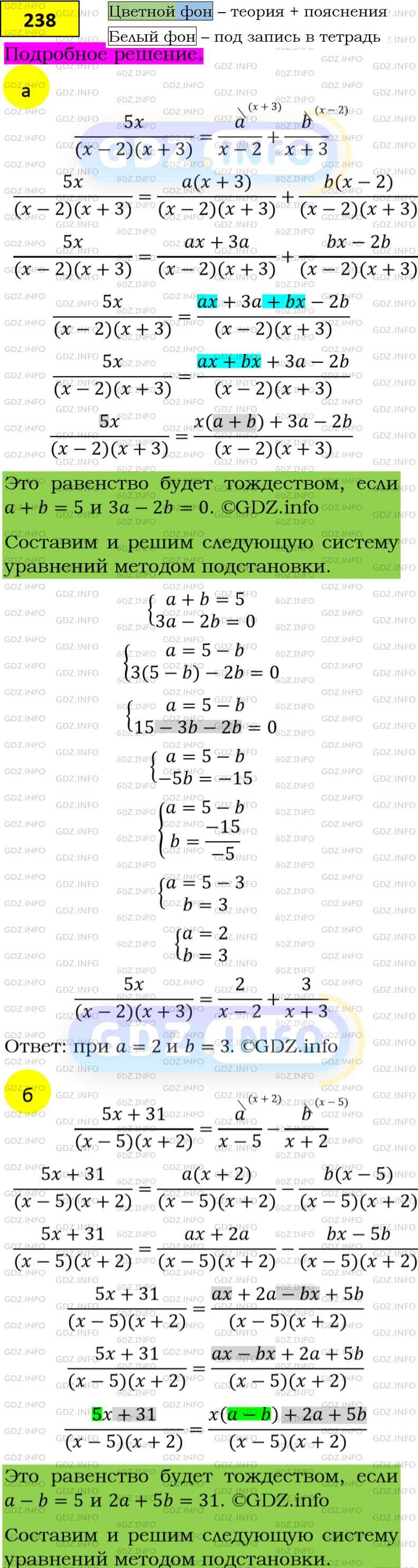 Фото подробного решения: Номер задания №238 из ГДЗ по Алгебре 8 класс: Макарычев Ю.Н.