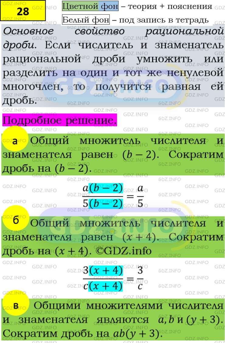 Фото подробного решения: Номер задания №28 из ГДЗ по Алгебре 8 класс: Макарычев Ю.Н.