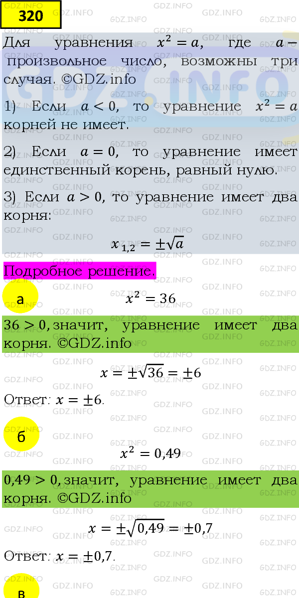 Фото подробного решения: Номер задания №320 из ГДЗ по Алгебре 8 класс: Макарычев Ю.Н.