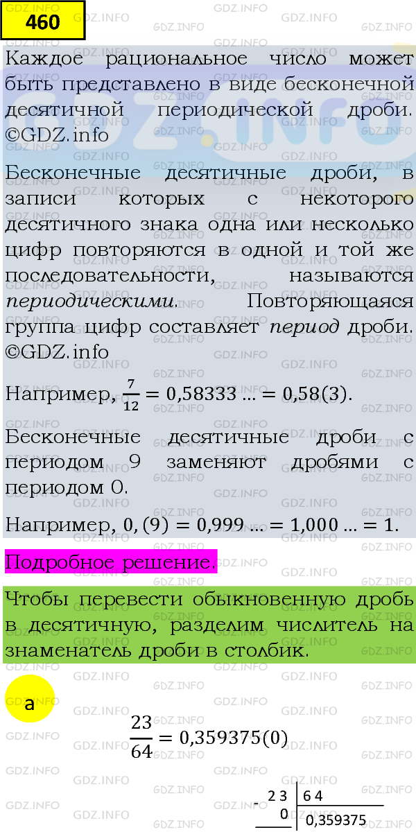 Фото подробного решения: Номер задания №460 из ГДЗ по Алгебре 8 класс: Макарычев Ю.Н.