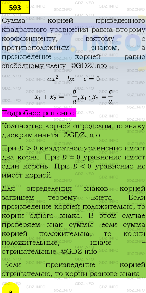 Фото подробного решения: Номер задания №593 из ГДЗ по Алгебре 8 класс: Макарычев Ю.Н.