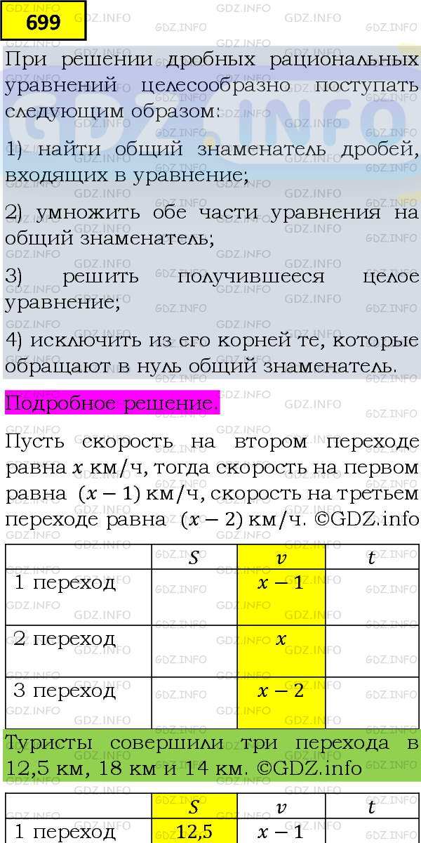 Фото подробного решения: Номер задания №699 из ГДЗ по Алгебре 8 класс: Макарычев Ю.Н.
