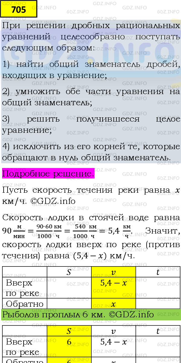 Фото подробного решения: Номер задания №705 из ГДЗ по Алгебре 8 класс: Макарычев Ю.Н.