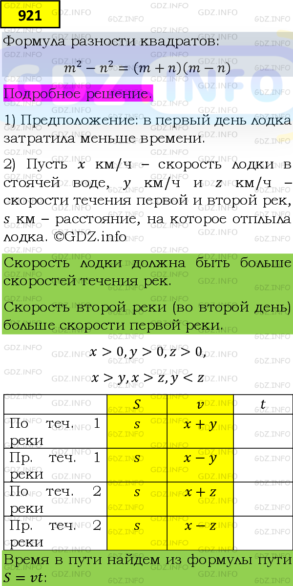 Фото подробного решения: Номер задания №921 из ГДЗ по Алгебре 8 класс: Макарычев Ю.Н.