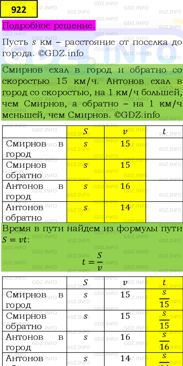 Фото подробного решения: Номер задания №922 из ГДЗ по Алгебре 8 класс: Макарычев Ю.Н.