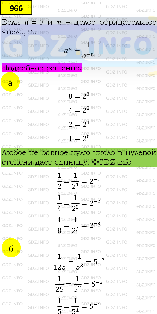 Фото подробного решения: Номер задания №966 из ГДЗ по Алгебре 8 класс: Макарычев Ю.Н.