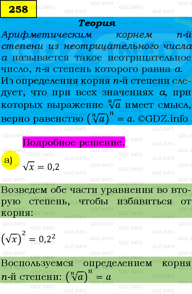 Фото подробного решения: Номер задания №258 из ГДЗ по Алгебре 9 класс: Макарычев Ю.Н.