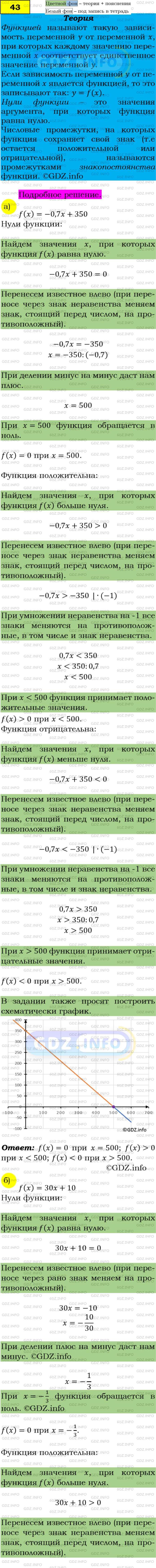 Фото подробного решения: Номер задания №43 из ГДЗ по Алгебре 9 класс: Макарычев Ю.Н.