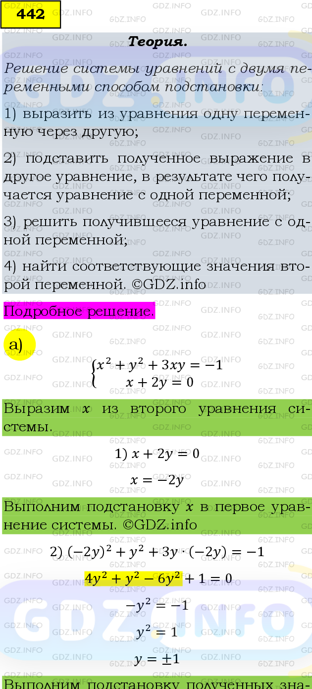 Фото подробного решения: Номер задания №442 из ГДЗ по Алгебре 9 класс: Макарычев Ю.Н.