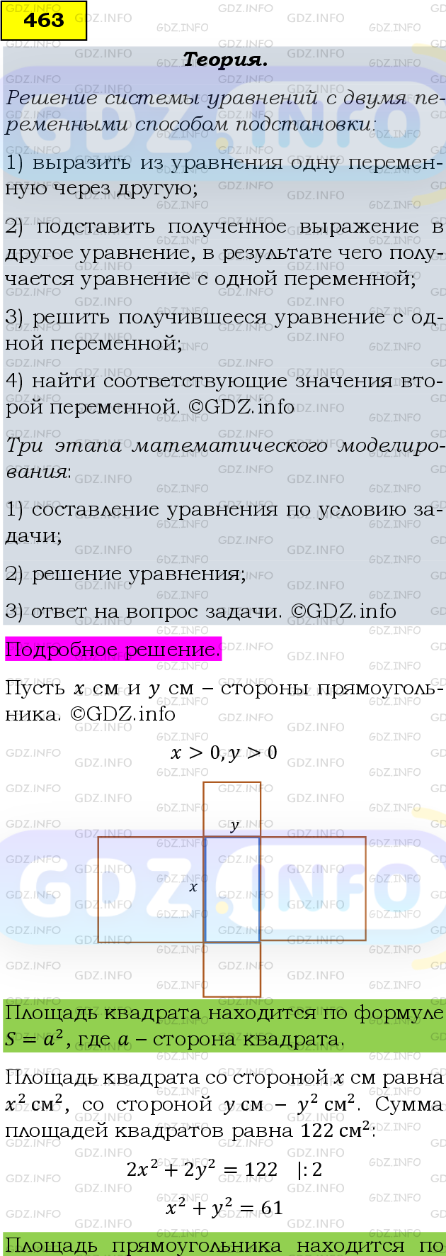 Фото подробного решения: Номер задания №463 из ГДЗ по Алгебре 9 класс: Макарычев Ю.Н.
