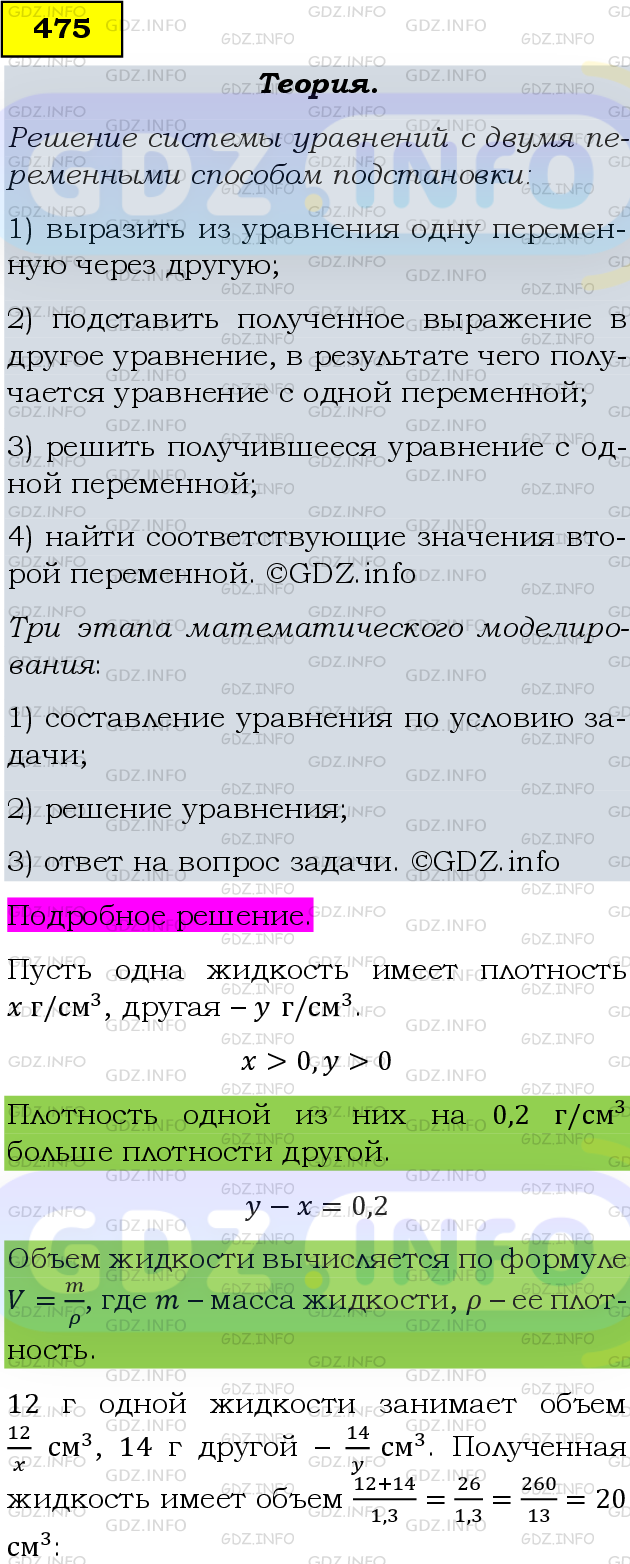 Фото подробного решения: Номер задания №475 из ГДЗ по Алгебре 9 класс: Макарычев Ю.Н.