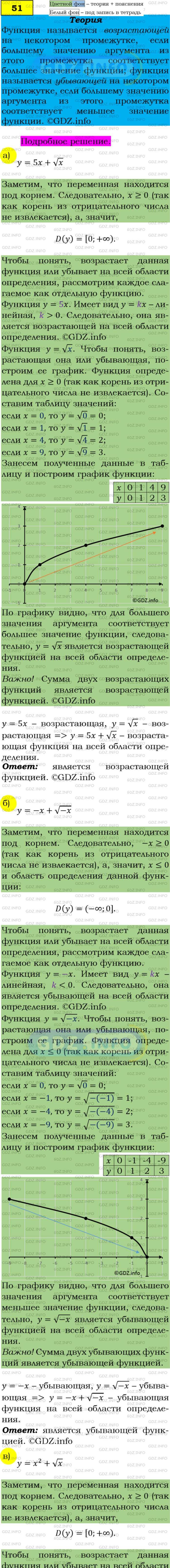 Фото подробного решения: Номер задания №51 из ГДЗ по Алгебре 9 класс: Макарычев Ю.Н.