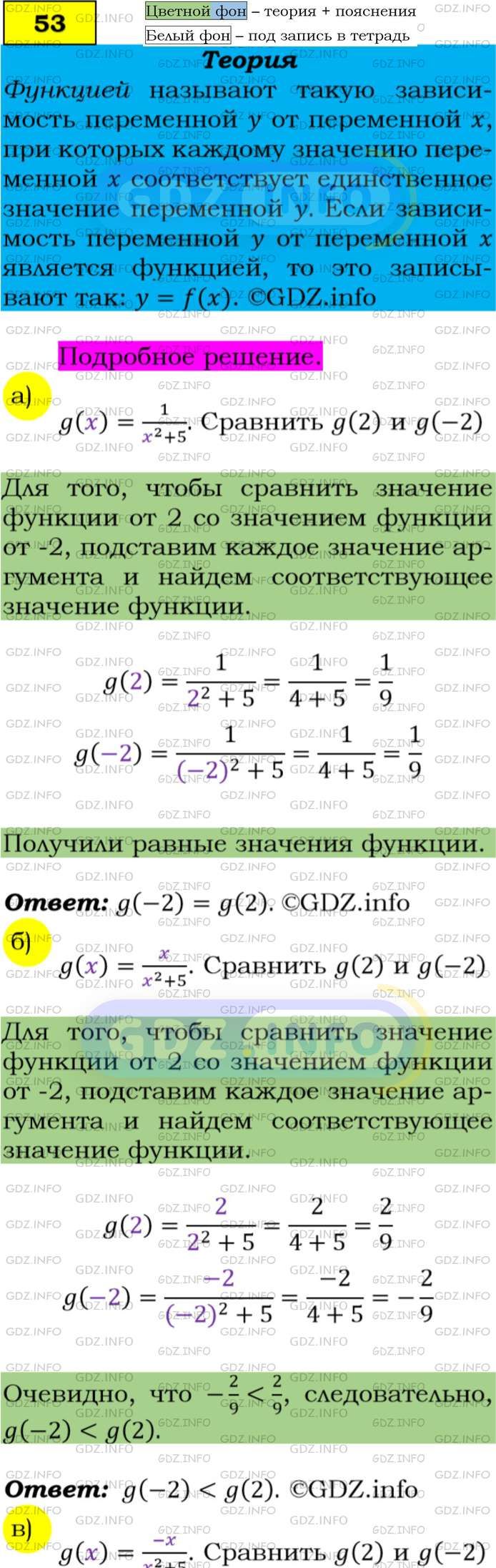 Фото подробного решения: Номер задания №53 из ГДЗ по Алгебре 9 класс: Макарычев Ю.Н.