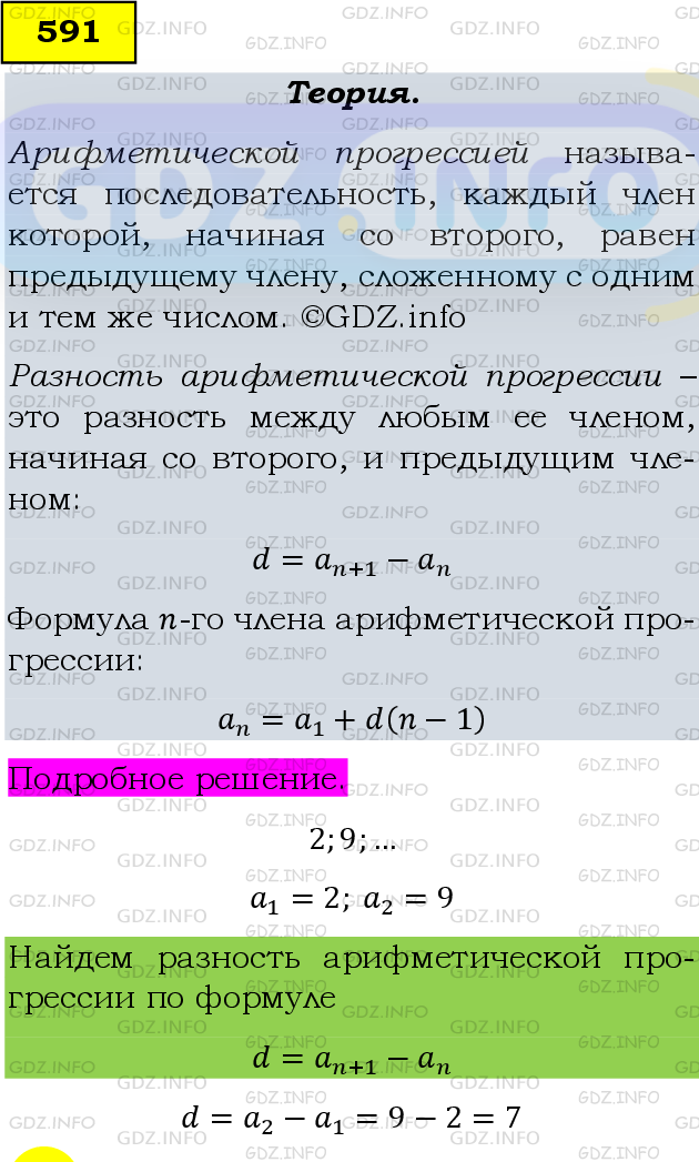 Фото подробного решения: Номер задания №591 из ГДЗ по Алгебре 9 класс: Макарычев Ю.Н.