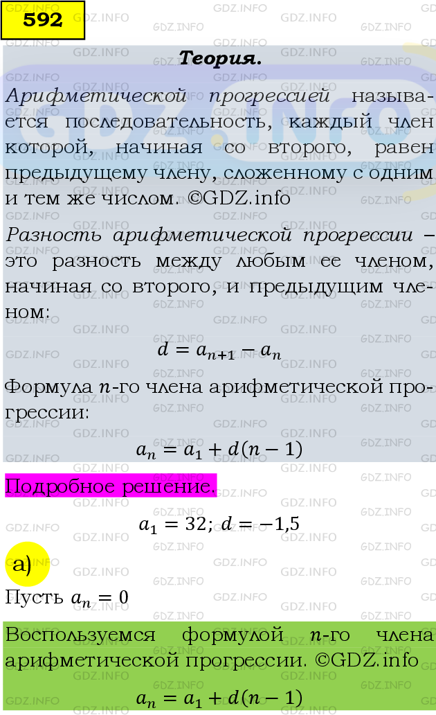 Фото подробного решения: Номер задания №592 из ГДЗ по Алгебре 9 класс: Макарычев Ю.Н.