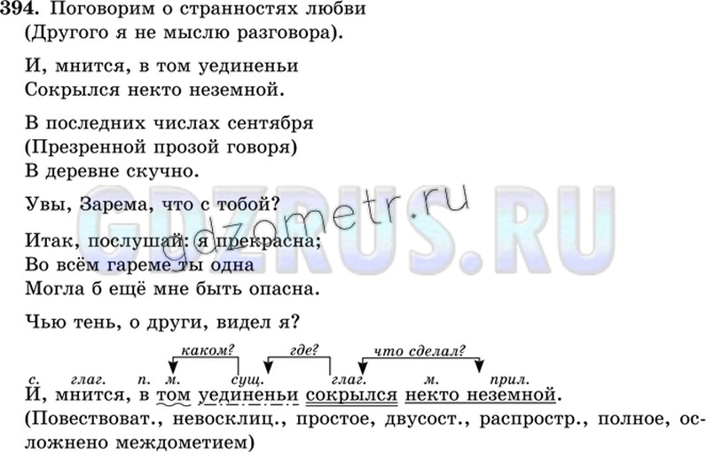 Русский язык 7 класс упр 394